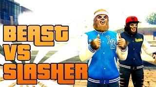 BEAST VS SLASHER Norsk GTA 5 [upl. by Orose]