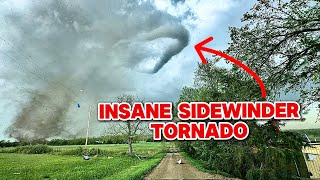 Inside a RARE SIDEWINDER TORNADO in Westmoreland Kansas [upl. by Assenej657]