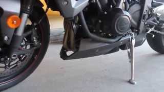 Triumph Street Triple R  Belly Pan Installation [upl. by Nevaj]