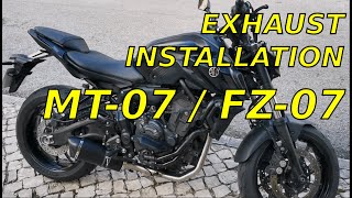 MT07 FZ07 2021  Roadsitalia Exhaust Install [upl. by Raeann]