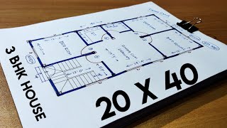 20 x 40 house plan II 800 sqft house plan II 20 X 40 GHAR KA NAKSHA [upl. by Russel]