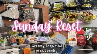 Sunday Reset  Grocery Haul  Meal Prep Laundry Working Mom Cleaning [upl. by Acinomaj]