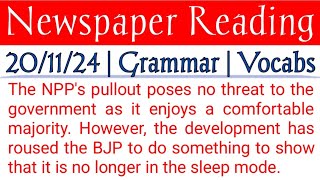 201124 Newspaper Reading  Newspaper Reading  English Reading  English Story  The Hindu Today [upl. by Alcock]