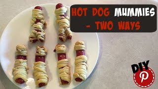 DIY Halloween Food and Snacks  Hot Dog Mummy  Two Ways [upl. by Cottle]