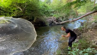 DEREDE SERPME BALIK AVI TUT YAKALA PİŞİR  Creek Fishing Fish Cooking [upl. by Darsie]