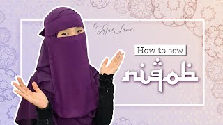 HOW TO SEW NIQAB  Tutorial Menjahit Purdah Niqob [upl. by Illek]