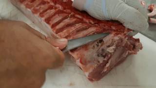 Demonstration desossage filet cote de porc [upl. by Netniuq]