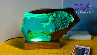 Easy to do Epoxy Resin Lamp Art with DRA  Diy Resin Art [upl. by Acysej897]