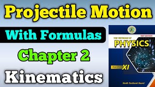 Projectile motion chapter 2 kinematics class 11 new physics book  formulas of projectile motion [upl. by Etram]