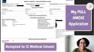 My Full AMCAS Application  TWELVE Acceptances [upl. by Eenhat]