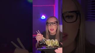 Asmrlinastar trying sushi gone wrong 🍣 🤣 shorts sushi asmrlinastar [upl. by Eelamme]