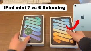 Unboxing iPad Mini 7 Blue vs iPad Mini 6 [upl. by Adamsun]