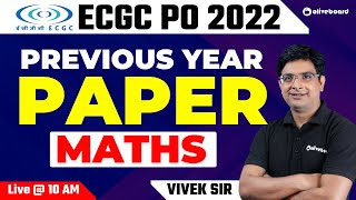 ECGC PO Previous Year Question Paper Maths  Complete Paper Solution  ECGC PO 2022  Vivek Sir [upl. by Marutani]