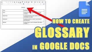 TUTORIAL How to CREATE a GLOSSARY in GOOGLE DOCS [upl. by Puttergill865]