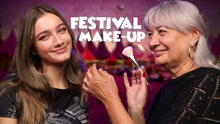 ASMR  MakeUp Artist does my Festival MakeUp Makeup Tutorial [upl. by Ignatzia]