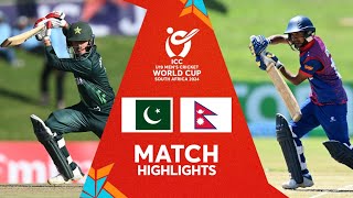 Pakistan v Nepal  Match Highlights  U19 CWC 2024 [upl. by Rosina696]