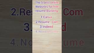 BEST 5 ONLINE WEBSITES FOR RESUME BUILDING  FREE RESUME BUILDER  BEST WEBSITES [upl. by Anyr]