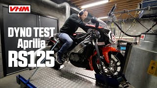 VHM dyno test Aprilia RS125 with VHM cylinder head [upl. by Anillek]