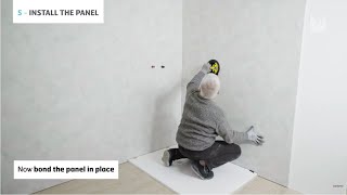 How to install bathroom wall panels – Nuance – POLYREY [upl. by Llewoh]