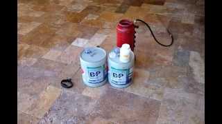 Travertine Tile PAtio Sealing with Wet Look Sealer [upl. by Hayashi]