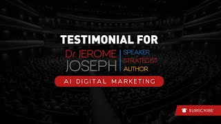 Testimonial for Dr Jerome Joseph  AI Digital Marketing  Saiful [upl. by Wauters]