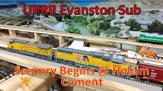 WEEKLY UPDATE  Scenery Begins  Holcim Cement UPRR Evanston Sub Large HO Scale Railroad in Action [upl. by Cerallua]