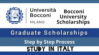 Bocconi University Graduate Scholarship in Italy  study in Italy  without IELTS  Apply Now [upl. by Katerine295]