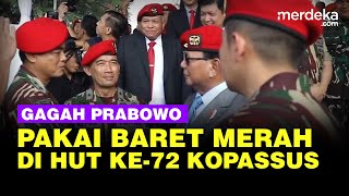 Gagah Presiden Terpilih Prabowo Berbaret Merah Pati Kopassus Jejer Beri Hormat [upl. by Anabelle629]