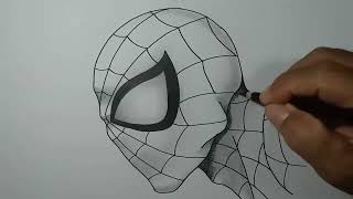 Cara Mudah Menggambar SPIDERMAN Untuk Pemula  How to draw Superhero for beginners [upl. by Romain]