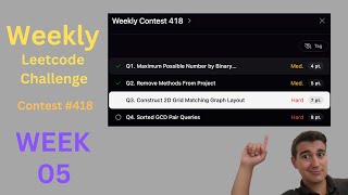 Weekly LeetCode Challenge Week 5 Contest 418 [upl. by Anerahs454]