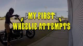 Harley Wheelies My first time NEWBIE [upl. by Ilamad]