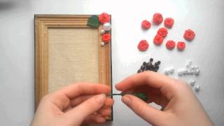 МК Декор рамки розами из пластики  DIY Picture frame decor by roses from polymer clay [upl. by Yamauchi803]