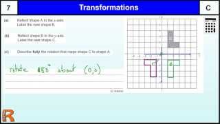 Transformations reflection and rotation GCSE Maths revision Exam paper practice amp help [upl. by Farrar182]