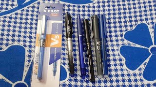 Comparing best and famous pilot pens in India  pilot v5 vs v7 vs pilot frixion  all pilot pens [upl. by Riti921]