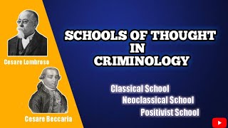 SCHOOLS OF THOUGHT IN CRIMINOLOGY  DISCUSSION [upl. by Eniawed278]