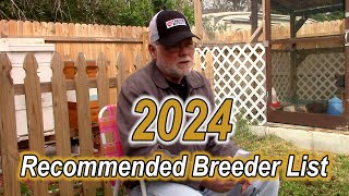 Coturnix Corners 2024 Recommended Breeder List [upl. by Nealon678]