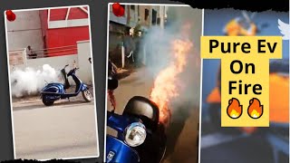 Pure Ev Epluto 7g Electric Scooter Caught Fire Full Video [upl. by Kehoe]