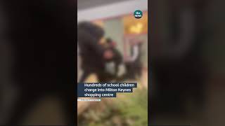 Hundreds of school children charge into Milton Keynes shopping centre itvnews [upl. by Ailyt]