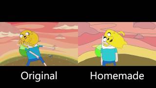 Adventure Time Theme Song Original And Homemade SidebySide Comparison [upl. by Ellenwad]