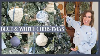 Best Christmas Tree Decorating • Decorate With Me • Decorating For Christmas • Blue and White [upl. by Hamner797]