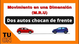 Dos autos chocan de frente Movimiento en una dimensión con rapidez constante MRU [upl. by Garcon]