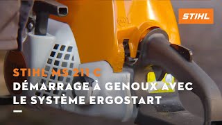 Démarrage à genoux avec le système Ergostart  STIHL MS 211 C [upl. by Meggi]