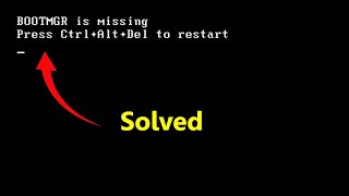 How to Fix BOOTMGR Is Missing Error  Solved [upl. by Audwin]