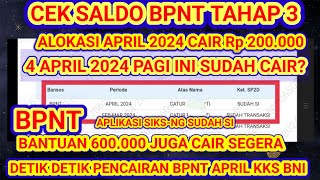 LIVECEK SALDO KKS BPNT APRIL CAIR 200000 BLT MRP apa saldo masukbpnthariinipkhcairpkhbpntblt [upl. by Dwight814]