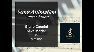 GCaccini quotAve Mariaquot A minor Score animation Voice  piano [upl. by Gnanmos]