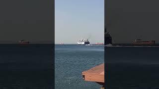 An impressive ferry boat departs for the Greek islands asmr greekislands greece [upl. by Air]