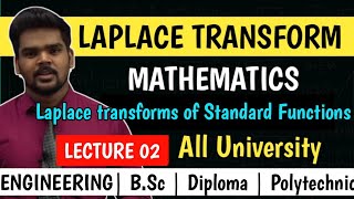 LAPLACE TRANSFORM  MATHEMATICS  LECTURE 02  Laplace transforms of standard functions [upl. by Abdul]