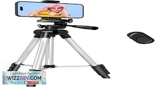 Phone Tripod Lusweimi 44inch iPhone Tripod with Phone Holder MountWireless Remote Review [upl. by Reinar492]