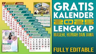 Gratis Kalender 2025 Masehi Hijriah Jawa [upl. by Lockwood]