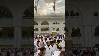 Pilgrims perform Eid al Adha prayer at Kaaba in Mecca [upl. by Domash620]